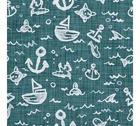 HEKO PANELS Oxford Fabric by Metre for Sewing Canvas Polyester Sewing Fabrics Decorative Material Water-Resistant Waterproof Non Transparent Sailboats Anchors 1 Meter 155 x 100 cm 5 x 3 ft