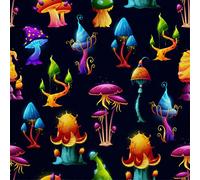 HEKO PANELS Oxford Fabric by Metre for Sewing Canvas Polyester Sewing Fabrics Decorative Material Water-Resistant Waterproof Non Transparent Mushrooms Colorful 1 Meter 155 x 100 cm 5 x 3 ft