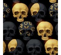 HEKO PANELS Oxford Fabric by Metre for Sewing Canvas Polyester Sewing Fabrics Decorative Material Water-Resistant Waterproof Non Transparent Skulls 1 Meter 155 x 100 cm 5 x 3 ft