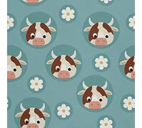HEKO PANELS Oxford Fabric by Metre for Sewing Canvas Polyester Sewing Fabrics Decorative Material Water-Resistant Waterproof Non Transparent Cows 1 Meter 155 x 100 cm 5 x 3 ft