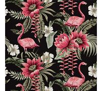 HEKO PANELS Oxford Fabric by Metre for Sewing Canvas Polyester Sewing Fabrics Decorative Material Water-Resistant Waterproof Non Transparent Flamingos Tropical 1 Meter 155 x 100 cm 5 x 3 ft