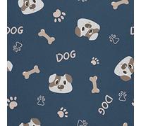 HEKO PANELS Oxford Fabric by Metre for Sewing Canvas Polyester Sewing Fabrics Decorative Material Water-Resistant Waterproof Non Transparent Paws Bones Dogs 1 Meter 155 x 100 cm 5 x 3 ft