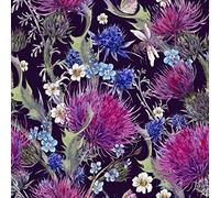 HEKO PANELS Oxford Fabric by Metre for Sewing Canvas Polyester Sewing Fabrics Decorative Material Water-Resistant Waterproof Non Transparent Flowers Thistles 1 Meter 155 x 100 cm 5 x 3 ft