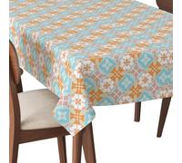 HEKO PANELS Tablecloth 140 x 110 cm Washable Tablecloth Garden Tablecloth Stain Protection Water-Repellent Tablecloth Geometric Pattern Moroccan