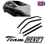Heko Wind Deflectors For Honda Civic Mk8 Type S 5-Door 2006-2012 4Pcs Tinted