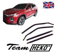 Heko Wind Deflectors For Hyundai Santa Fe 5-Door 2018-2024 4Pcs Tinted