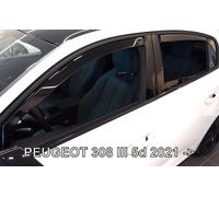 HEKO Wind Deflectors for PEUGEOT 308 II 5-door 2021- 4pc Set Hatchback