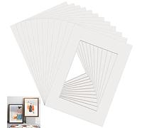HEKOBAG 12PCS White A3 Picture Mounts - Acid-Free Photo Frame Mats for 8x11 Inches - Computer Cut Precision Mat Board for Framing & Display