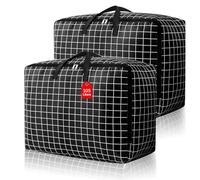 HEKOBAG 2Pcs 105L Large Storage Bag, Heavy Duty Laundry Storage Bags with Zipper Oxford Cloth Duvet Storage Bag Extra Large Moving Bags Waterproof Laundry Bags for Moving House Storage Clothes Bedding