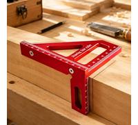 HEKOBAG 3D Square Protractor Woodworking Ruler | Multi-Angle 45/90 Degree Aluminium Mitre Gauge Layout Scriber for Carpenters DIY