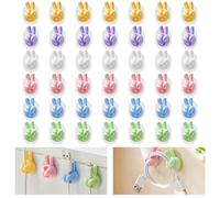 HEKOBAG 42Pcs Self Adhesive Peace Sign Thumb Wall Hooks - Creative Silicone Stick-on Hooks for Desk, Data Cable Clip, Wire Holders
