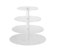 HEKOBAG Acrylic Cupcake Stand, Clear Dessert Pastry Tower Round Food Display Stands Premium Cupcake Holder Acrylic Cupcake Tower for Wedding, Birthday, Theme Party, Baby Shower (4 Tier)