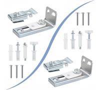 HEKOBAG Bifold Door Hardware Repair Kit, 2 Pack Bi-fold Sliding Closet Door Hardware Kit for 7/8" to 1" Track, Includes Top & Bottom Brackets, Top & Bottom Pivots,Guide Wheel for Folding Pocket Door