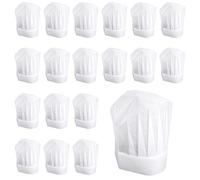 HekouJiub 20Pcs Paper Chef Hats for Kids, Breathable Kids Chef Hat Disposable, Non-Woven DIY Bakers Hat Bulk for Baking, Cooking, Activity, Pizza Party