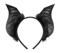 HekouJiub Bat Ears Faux Fur Bat Headband Halloween Cosplay Costume (Black)