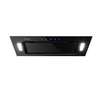 Cooker Hood 52 cm Angled Kitchen Extractor Fan Chimney Stainless Steel LED Black [EEK: D]