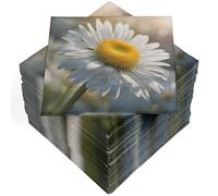 HEKU 100 Napkins, 3-ply, 33 x 33 cm, Daisies, Absorbent and Practical Packaging, Wide Selection, Ideal for Special Occasions