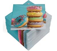HEKU 100 Napkins, 3-ply, 33 x 33 cm, Doughnuts, Absorbent and Practical Packaging, Wide Selection, Ideal for Special Occasions