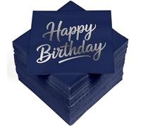 HEKU 100 Napkins, 3-Ply, 33 x 33 cm, Happy Birthday, Absorbent and Practical Packaging, Wide Selection, Ideal for Special Occasions