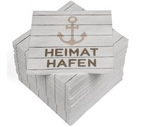 HEKU 100 Napkins, 3-ply, 33 x 33 cm, Home Port, Absorbent and Practical Packaging, Wide Selection, Ideal for Special Occasions