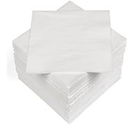 HEKU 100 Plain Napkins, 3-ply, 33 x 33 cm, Uniform Quality for Events and Catering, Practical Pack of 5, Highly Absorbent and Stylish, White