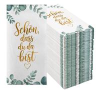 HEKU 80 Buffet Napkins, 3-ply, 33 x 33 cm, 1/8 fold, 'Schön DASS du da bist', Absorbent and Practical Packaging, Wide Selection, Ideal for Special Occasions