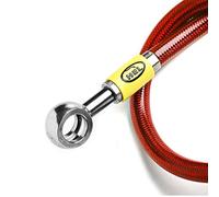HEL Braided Motorcycle Brake Lines Hoses for Yamaha FZ6-S Fazer 04-06 (Transparent Red, Over Mudguard - Front Only (2 Hose Kit)