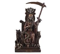 Hel Germanic Goddess of Death on Throne Bronzed