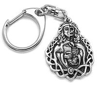 Hel Hela Norse Goddess of the Underworld Viking Push Gate Keyring with Lemon Burlap Pouch
