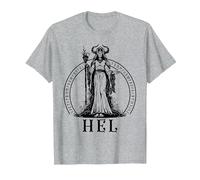 Hel Norse Goddess of Death and Underworld Viking Mythology T-Shirt, Men, Heather Grey, 4X-Large