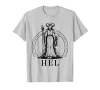 Hel Norse Goddess of Death and Underworld Viking Mythology T-Shirt, Men, Silver Grey, XX-Large
