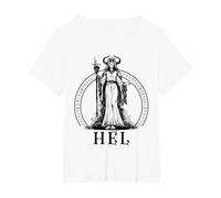 Hel Norse Goddess of Death and Underworld Viking Mythology T-Shirt, Women's Plus, White, 4X