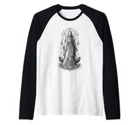 Hel Norse Underworld Goddess Raven Rune Mythology Artwork Raglan Baseball Tee