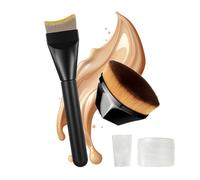 HELAIMAY Hexagon and Crescent Seamless Foundation Brush Kit,Concealer Makeup Brush Set for Liquid Cream and Powder,Soft Dense Vegan Synthetic Bristles Blending Brush,2 Piece Set