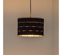 HELAM Atlanta pendant light, black, Ø 30 cm, textile, E27