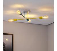 HELAM Cambridge ceiling light, 4-bulb, yellow, turquoise