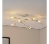 HELAM Cambridge ceiling light, 6-bulb, sand-coloured, metal