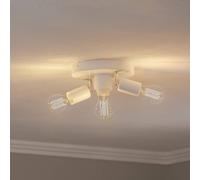 HELAM Centro ceiling light, white, 3-bulb, metal, Ø 19.5 cm