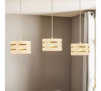 HELAM Helen linear pendant light, white-gold, 3-bulb