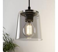 HELAM Lucea pendant light, 1-bulb, with smoked glass shade