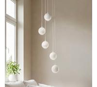 HELAM Midway pendant light, 5-bulb, round, sand-coloured, GU10