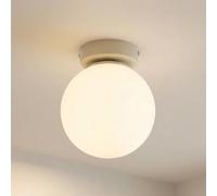HELAM Moonlight ceiling light, sand-coloured, glass/metal, 1-bulb