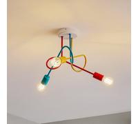 HELAM Oxford ceiling lamp, 3-bulb, orange/red/turquoise