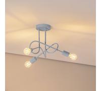HELAM Oxford ceiling light, Ø 44 cm, light blue, metal, 3-bulb