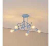 HELAM Oxford ceiling light, light blue, Ø 47 cm, metal, 5-bulb