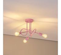 HELAM Oxford ceiling light, light pink, Ø 44 cm, metal, 3-bulb