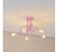 HELAM Oxford ceiling light, light pink, Ø 47 cm, metal, 5-bulb