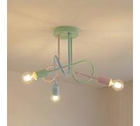 HELAM Oxford ceiling light, multicolour, metal, 3-bulb, E27