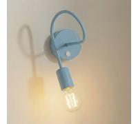 HELAM Oxford wall light, blue, metal, 1-bulb, E27, switch