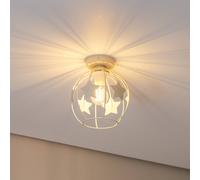HELAM Stars ceiling light, sand-coloured, metal, Ø 21 cm